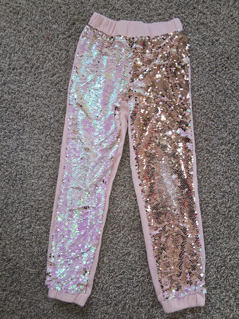 Girls' Pink Reversible Sequin Jogger Pants